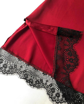 3 Pcs Bridal Net Nighty Set Maroon And Black