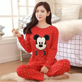 RED MICKEY MOUSE WOMAN PAJAMA SET