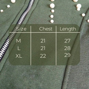 Green Pearl Zipper Jacket