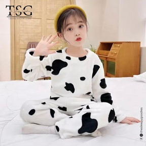 COW PRINTED KIDS WINTER TRACKSUIT