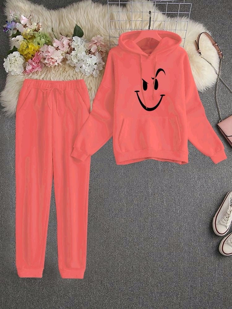 Smily Eyes Ladies Hooded Style Winter Fleece Tracksuit