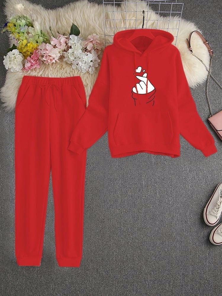 Ladies Hooded Style Winter Fleece Tracksuit