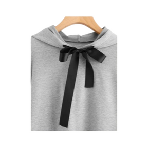 Women Ribbon Tie Style Hoodie