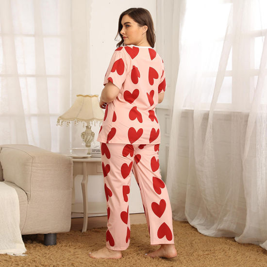 Red Hearts night suit for Ladies & Girls